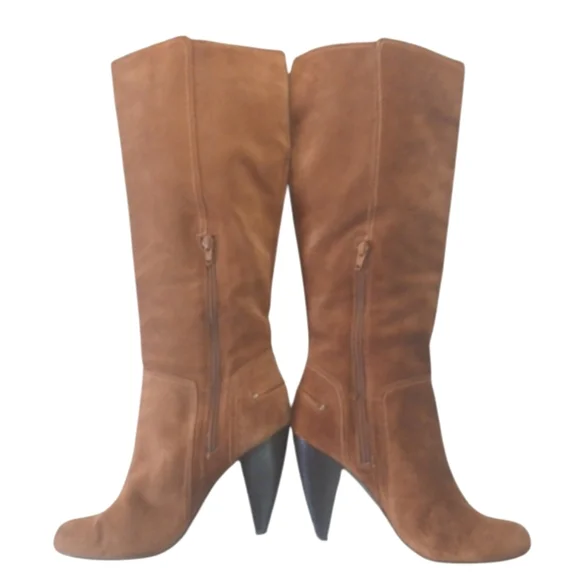 Jessica Simpson Brown Suede Knee High Boots Vernica Tall Heeled Boots sz 9 B - Picture 2 of 15